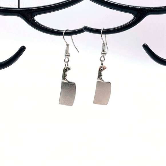 Murder Mystery Butcher Knife Dangle Earrings - Picture 1 of 1